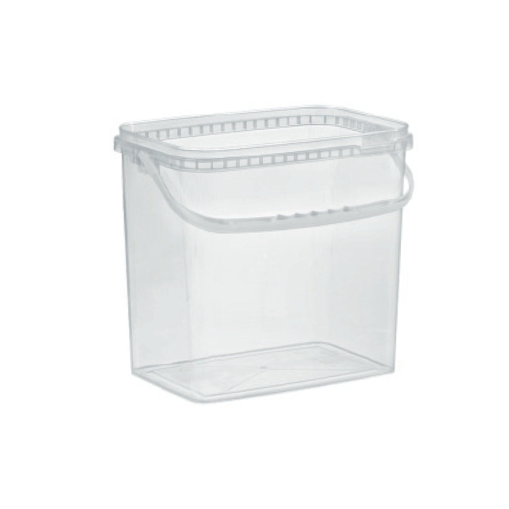 Rechteck Eimer & Deckel Transparent 10,6 Liter