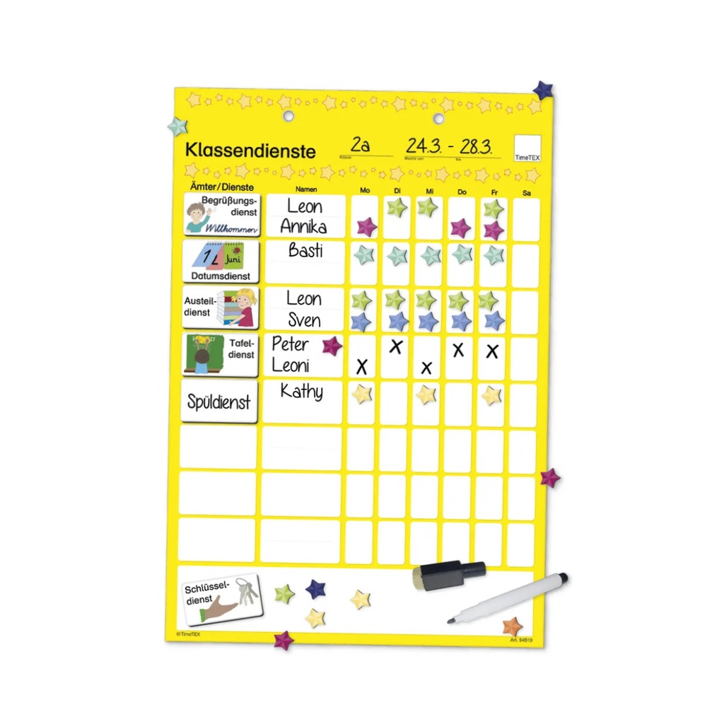 Magnetische Klassendiensttafel