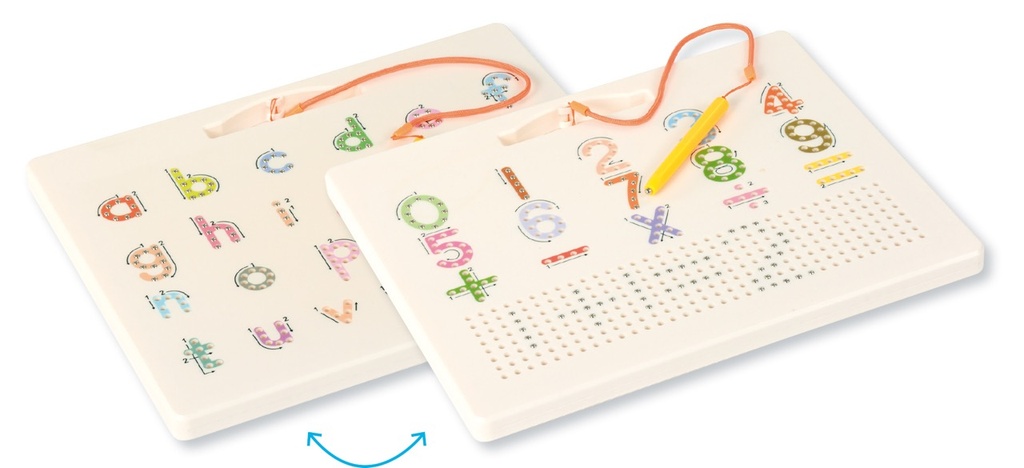 Doppelseitige Magnet Schreibtafel - Ziffern und Kleinbuchstaben