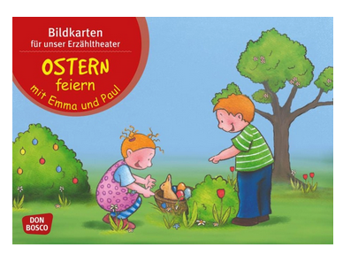 Ostern feiern mit Emma und Paul. Kamishibai Bildkartenset.