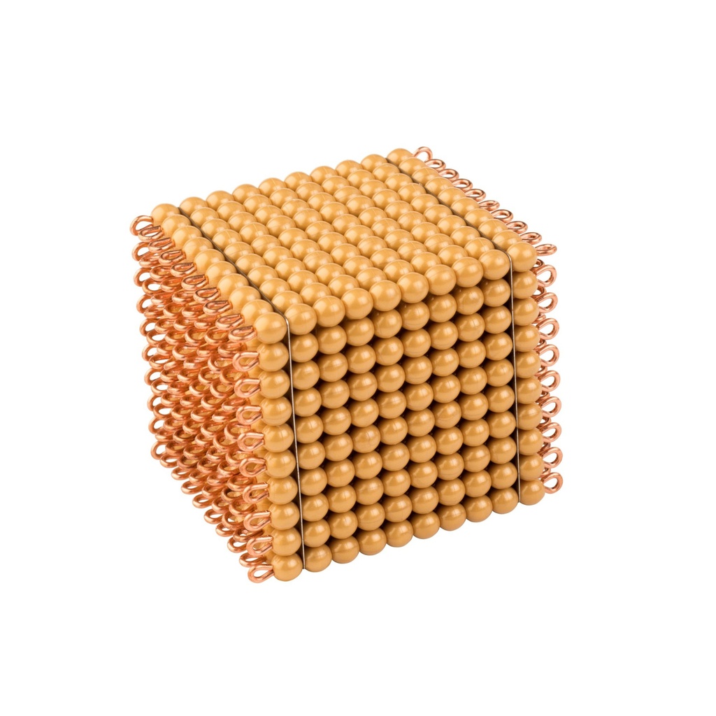 Goldkubus, 10 x 10 x 10 goldene Perlen: Lose Perlen - Kunststoff
