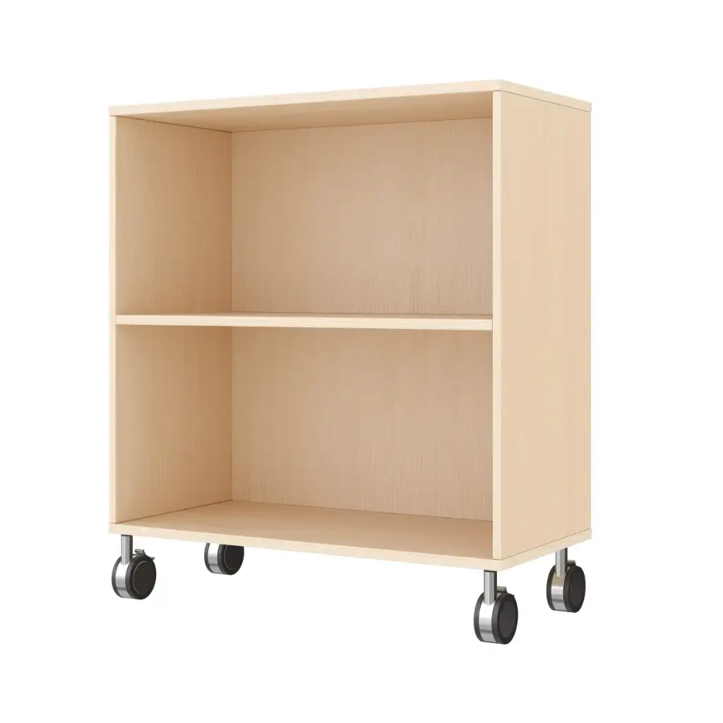 Regalschrank 79cm - 2 Fächer, mit Feststellrollen