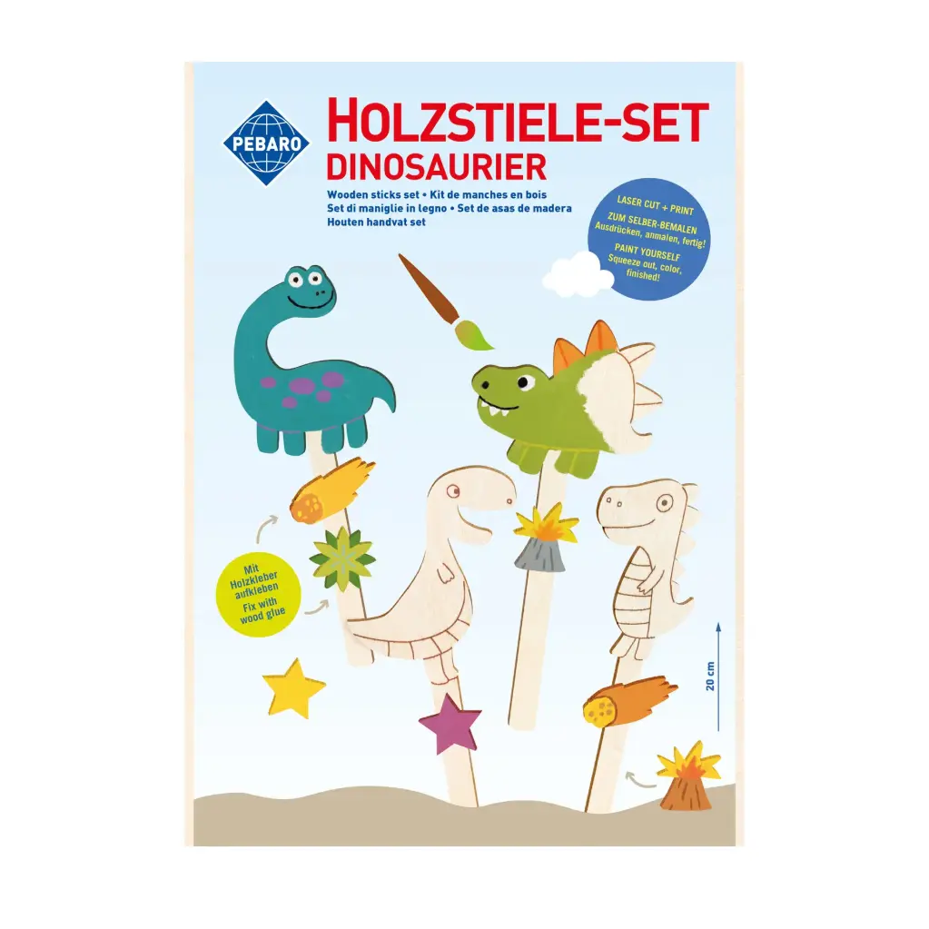 Holzstiele-Set Dinosaurier 