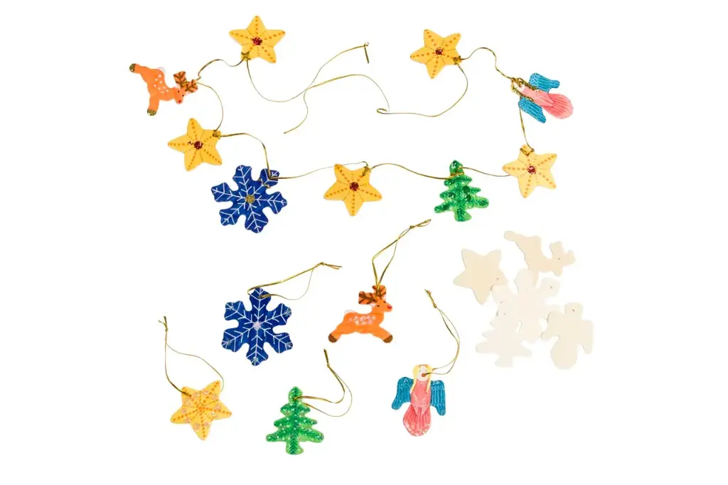 Weihnachtsdeko aus Holz 50er Set