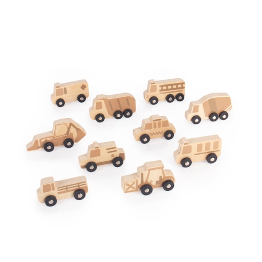 [W103112] Holzautos - 10er Set