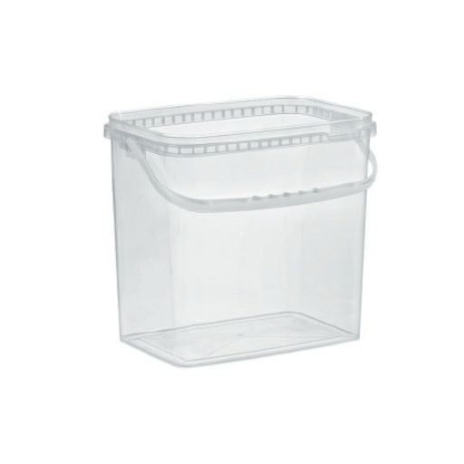 [115007] Rechteck Eimer & Deckel Transparent 10,6 Liter