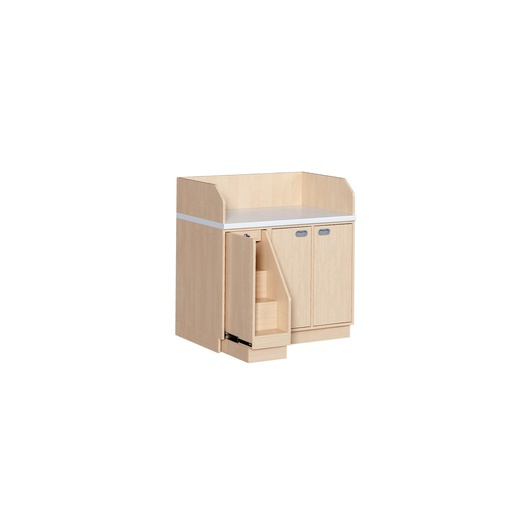 [101062] Wickelkommoden mit ausziehbarer Treppe links, 2 Türen 6 EB, Tiefe 91 cm^