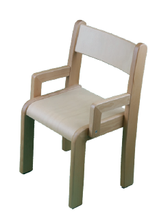 [110082-21A] Stapelstuhl "TIM" mit Armlehne - Sitzhöhe 21cm