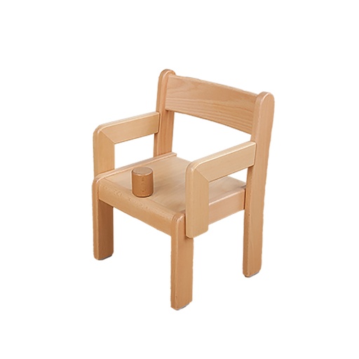 [W110174] Stapelstuhl TIM mit Armlehne und Sitzstopp - Sitzhöhe 26cm