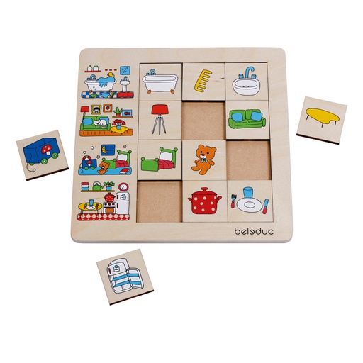 [104345] Holz Sortierpuzzle - Unser Zuhause