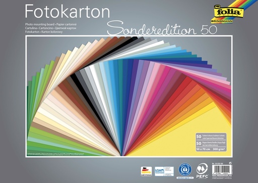 [113320] Fotokarton 300g/m², 50x70cm, 50 Farben sortiert