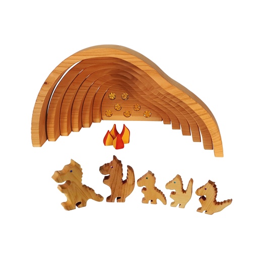 [AK115] Drachenhöhle & Drachen natur Set