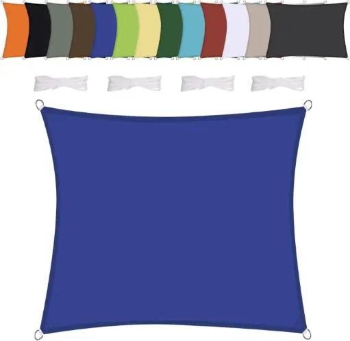 [W108310] Premium Sonnensegel Wasserdicht 4 x 4 - blau