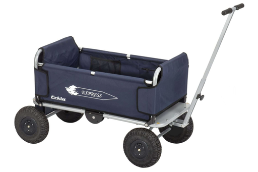 [W108313] Bollerwagen - ECKLA - Express Faltbollerwagen mit Pannensicheren Reifen (Silber-blau)