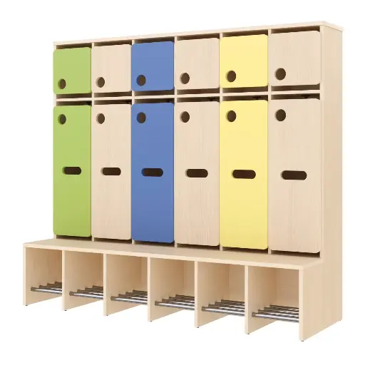[110196-35] Komplettgarderobe - 6 Plätze, Sitzhöhe: 35 cm
